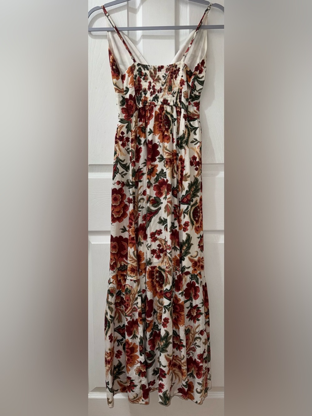 Abercrombie & Fitch Linen-Blend Floral Ruffle Maxi Dress Size XXSP - Picture 2 of 7